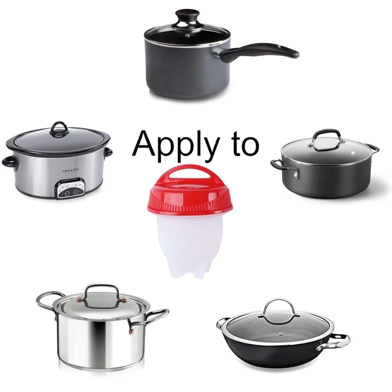 4 Pocheuses à œufs En Silicone Sans BPA - Pour œufs Pochés Parfaits - Coloris Assortis - Inclus Pinceau à Huile