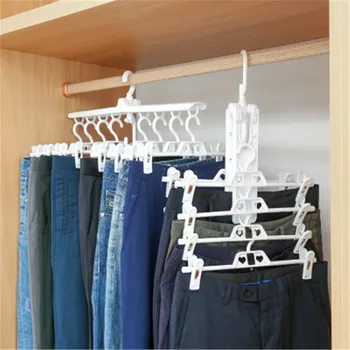 

Multi-function Magic Shelf Portable Storage Rack Home Wardrobe Folding Pants Rack Hanger Creative Storage Artifact Drying Rack