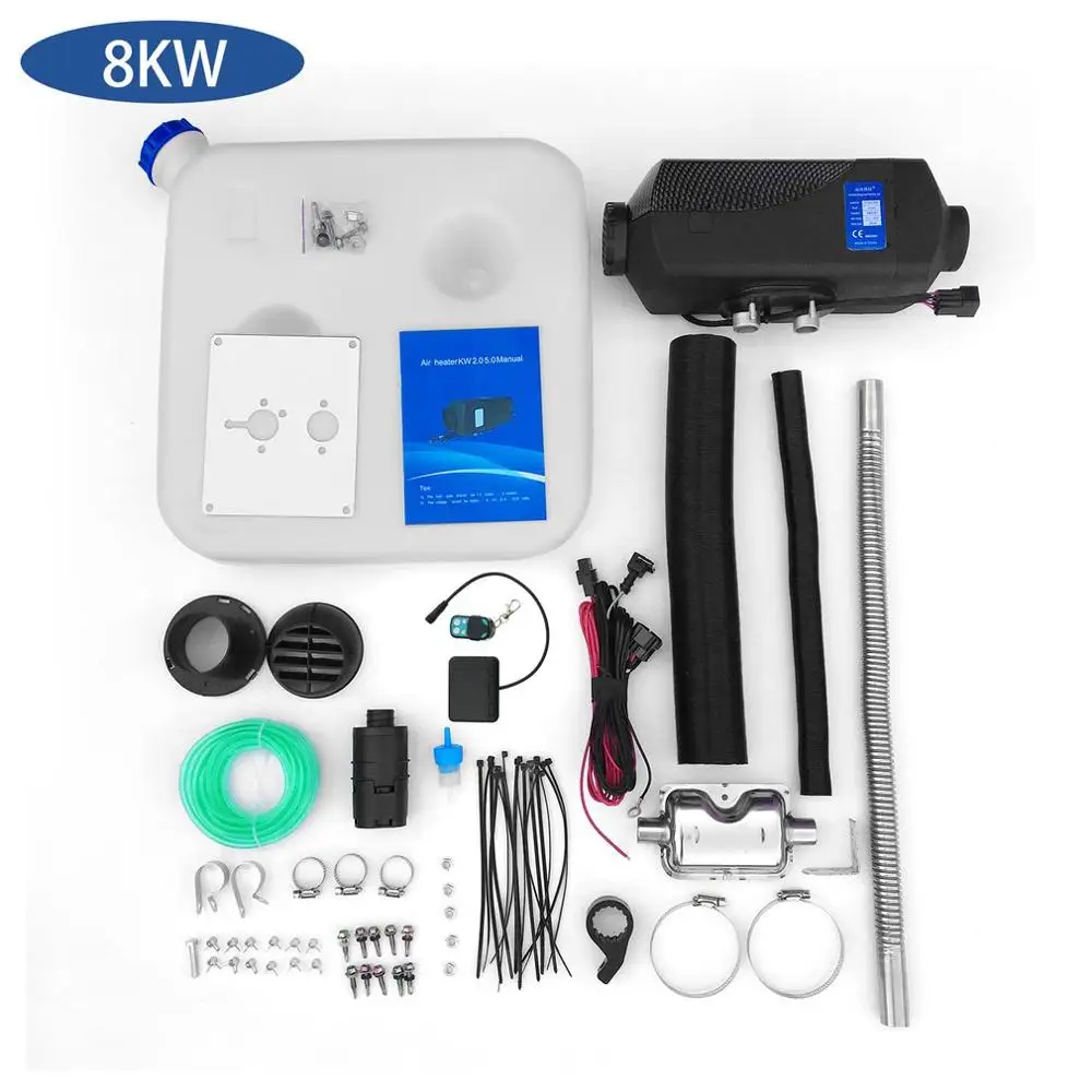 12V 5Kw/8Kw подогреватель воздуха, дизель обогреватель стояночный отопитель нагреватель воздуха на дизельном топливе Автомобиль Грузовик Лодка Универсальный Дизельный подогреватель воздуха черный - Название цвета: 8KWBlackLCD