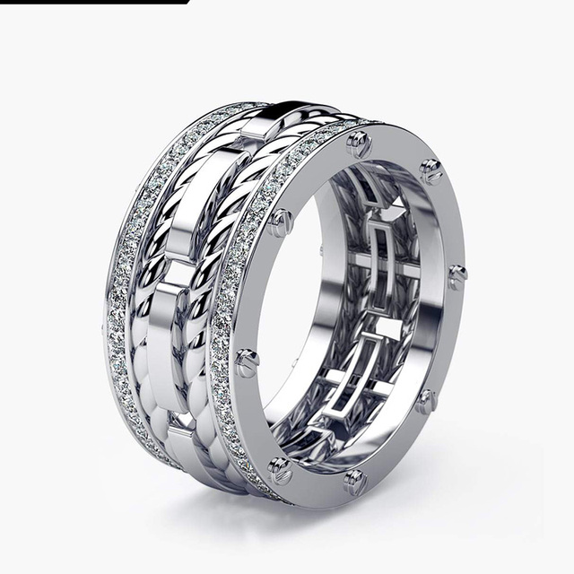 Punk Hiphop Series Mens Ring Band Cothic Geometry Men Ring Stone Trendy Gifts Gadget Ring For Gentleman