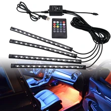 Светодиодные ленты для автомобиля света 36/48/72 окружающей среды RGB подсветкой и USB 12V Авто декоративная интерьерная стенная панель лампы приложение Беспроводной удаленном режиме Светодиодные ленты для автомобиля света 36/48/72 окружающей среды RGB подсветкой и USB 12V Авто декоративная интерьерная стенная панель лампы приложение Беспроводной удаленном режиме