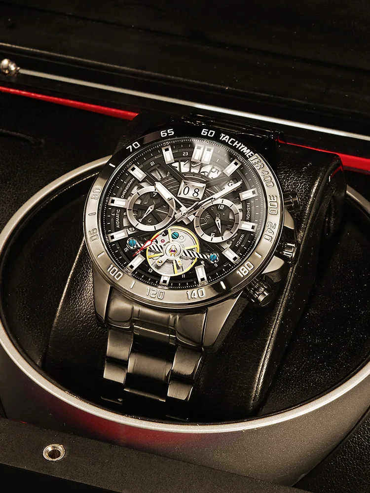 

German Top Brand Mechanical Watch Automatic Men's Watch Tourbillon Genuine Overbearing And Hollow Out Popular Men's Watch