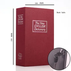 Mini livre de sécurité en forme de dictionnaire, coffre fort à clés, coffre fort de stockage d'argent et de pièces de monnaie 