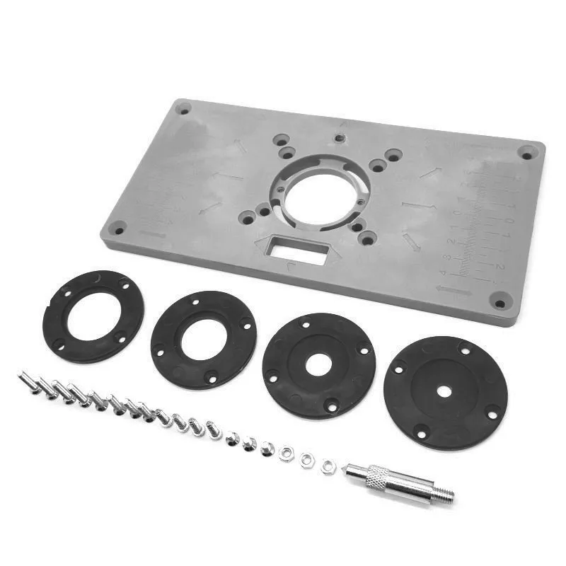 ABS Router Table Insert Plate w/ 4 Rings For Woodworking Benches Trimmer Models Engraving Machine Woodworking tools wood pellet maker Woodworking Machinery