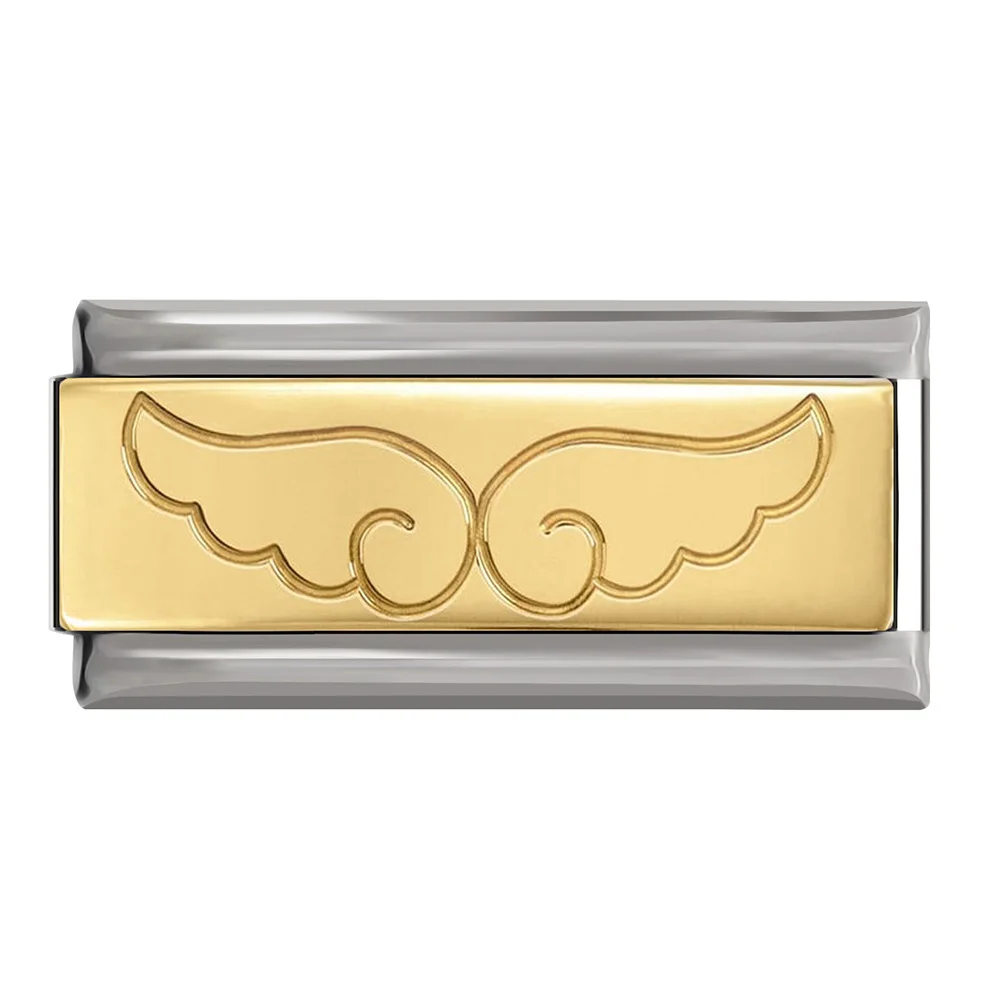 C Hapiship New Trend Original Daisy Gold Heart Lover Wing Charm Fit 9mm Bracelet Stainless Steel Links DIY Jewelry DJ229 - Окраска металла: C