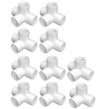 

SHGO HOT-American Standard 1/2 Inch UPVC Four-Way Accessories DIY Furniture-Grade Four-Way Accessories(10 Pcs)