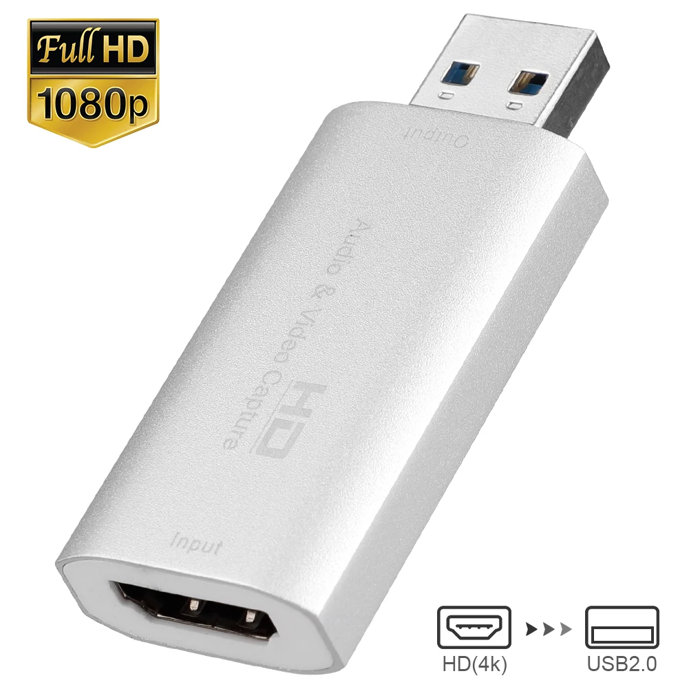 

Mini 4K Video Capture Card HD 1080P HDMI To USB 2.0 Video Grabber Record Box for Computer Live Streaming Broadcast