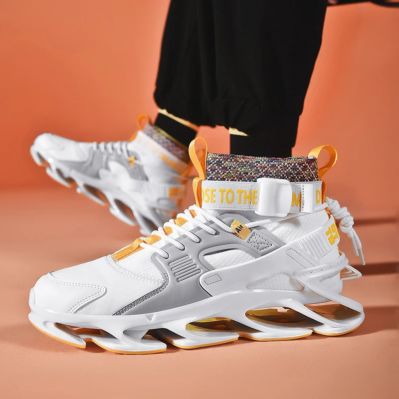 

Men's breathable flying woven blade sneakers comfortable non-slip jogging casual shoes outdoor training fitness running sneakers