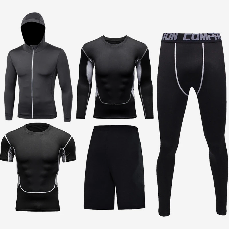 Men sportswear-5-5 Мужская спортивная Светоотражающая толстовка на молнии, спортивный костюм, Мужская эластичная дышащая одежда для пробежек, тренировок, фитнеса, тренажерного зала, спортивная одежда для бега - Цвет: Men sportswear-5-5