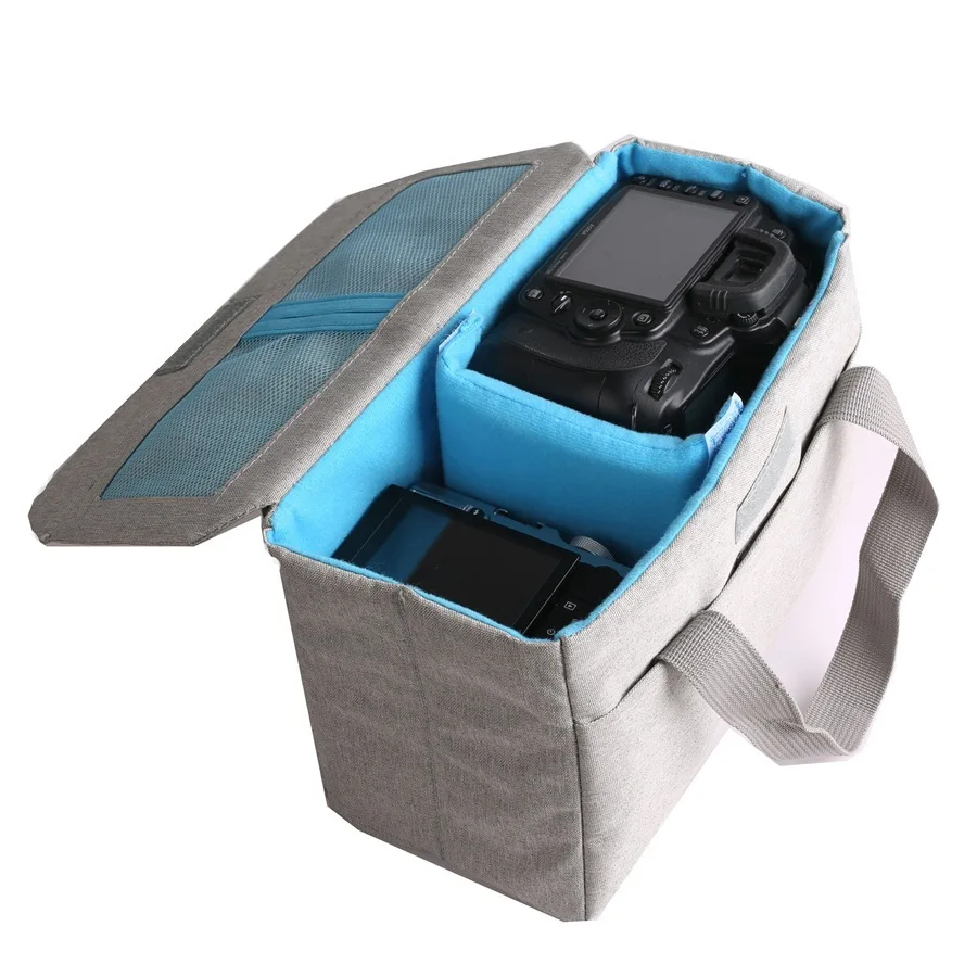 

Waterproof Shockproof Camera Lens Bag Padded Insert SLR Carry Case Portable Folding Photography Handbag for Canon Nikon Sony