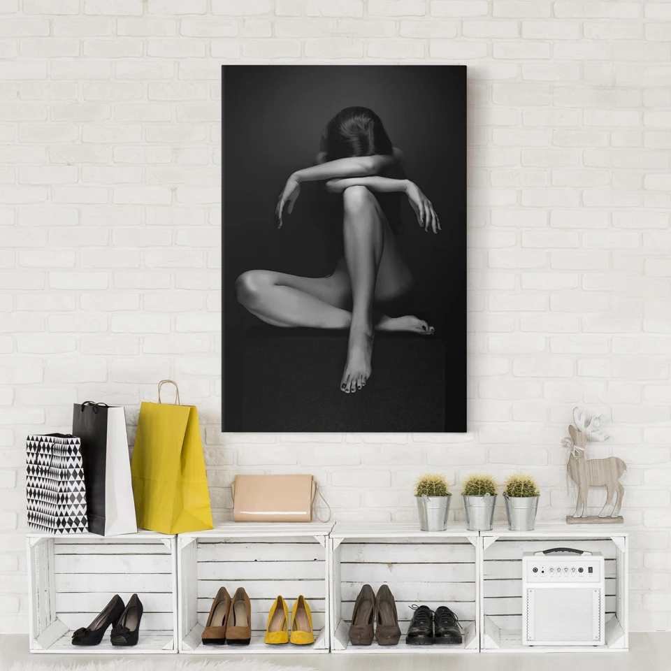 

Black and White Portrait Wall Art Pictures Elegant Head Down Ballet Dance Poster and Prints Home Decor Modern Canvas Painting