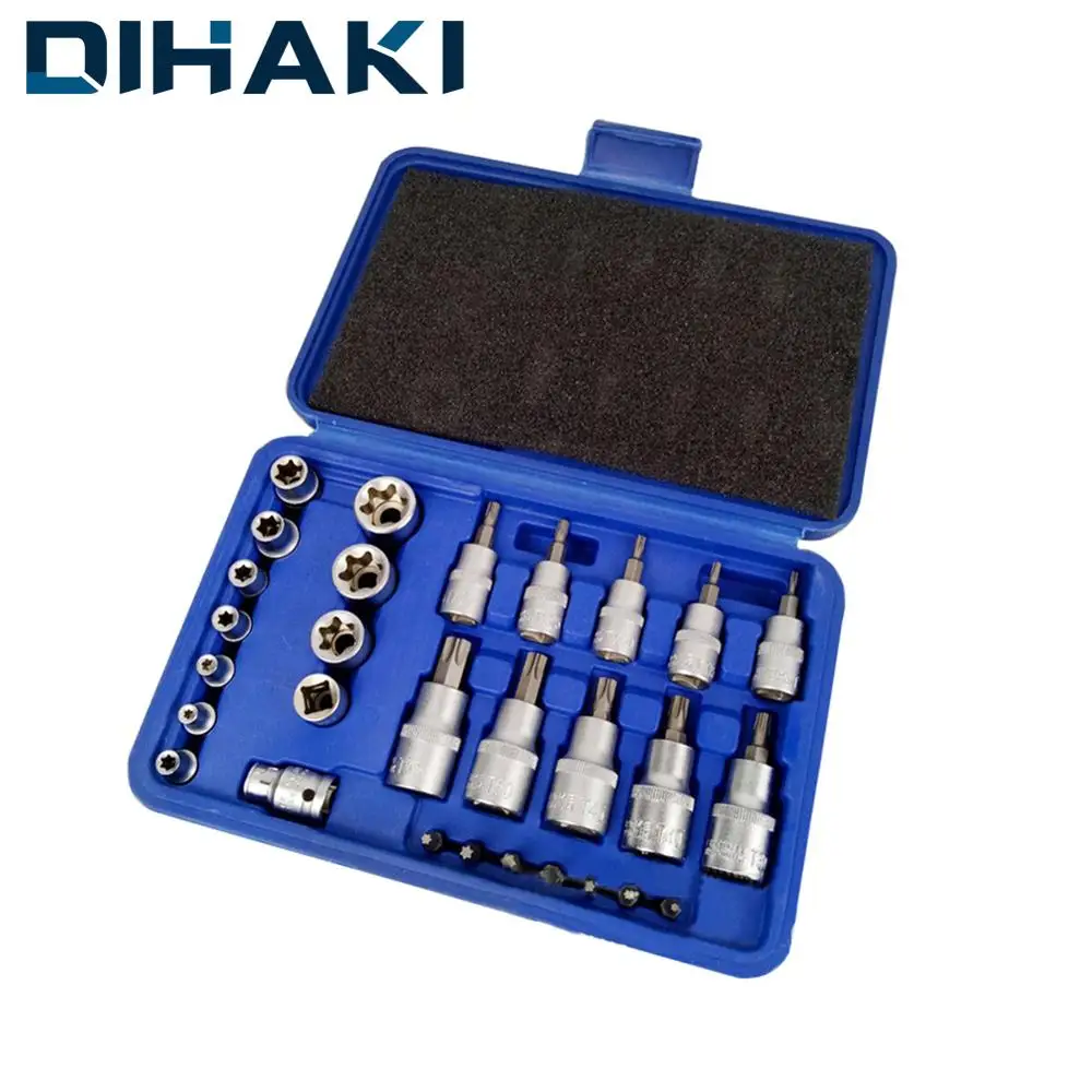 Набор шестигранных Бит Torx Star 30 шт./компл. 3/8 1/4 1/2 дюйма набор головок с высоким