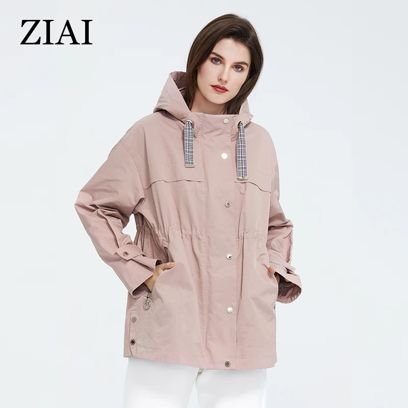 Dames Zomer Korte Donker Roze Cool Hooded Afdrukken Trenchcoat Met Lange Mouwen Womens Voor Uitloper Dames Zomer Korte Donker Roze Cool Hooded Afdrukken Trenchcoat Met Lange Mouwen Womens Voor Uitloper