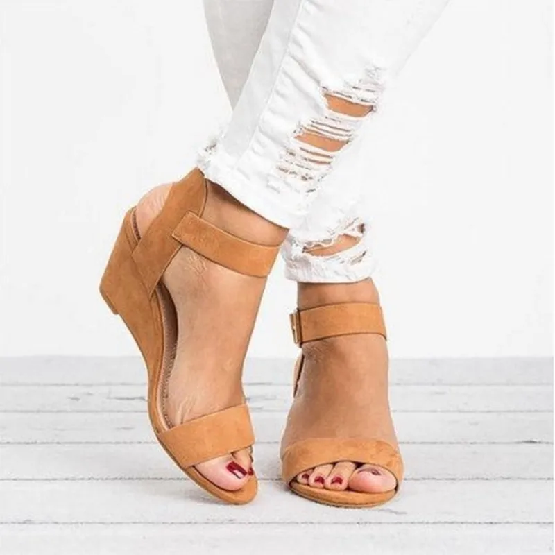 

2020 new Summer Women Sandals Open Toe shoes Retro Women's Sandles wadge Women Shoes Korean Style Gladiator Shoes