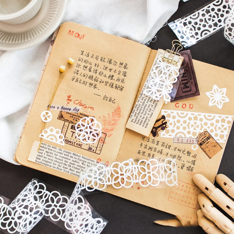 

* Lace Skirt Series Color Washi Masking Tape Release Paper Stickers Scrapbooking Stationery Decorative Tape
