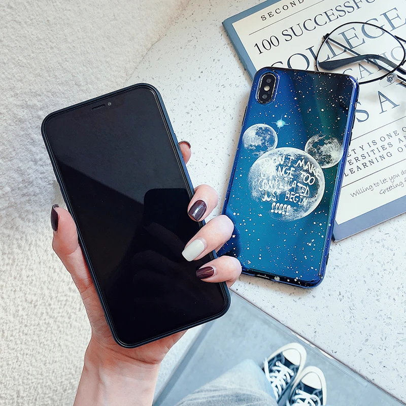 Синий свет мультфильм Микки земля телефонные чехлы для iphone 11Pro Max Xs MAX XR X 11 6 6s 7 8 plus Мягкий ТПУ задняя крышка Fundas shell