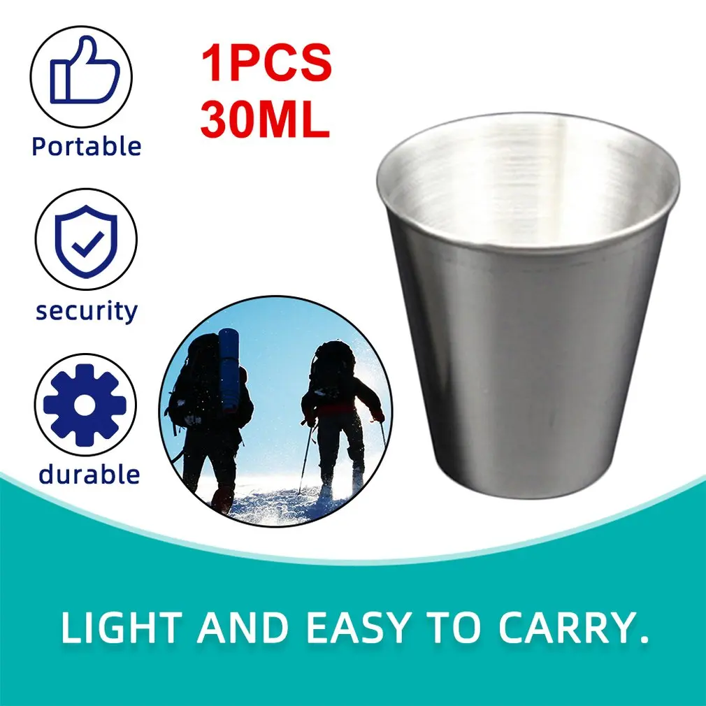 30ML Compact Size 1PCS Stainless Steel Cover Mug Camping Cups Mug Drinking Coffee Tea Beer for Outdoor Travel