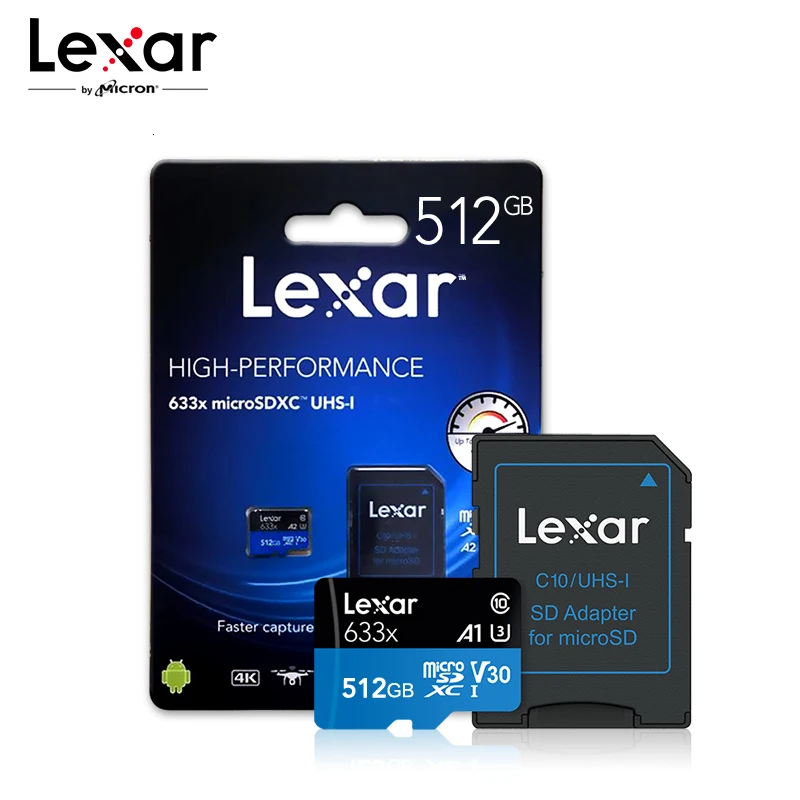 Lexar 633x256 ГБ Micro SD карта памяти 128 Гб Высокая скорость до макс. 95 м/с 64 класс 10 633x TF 32