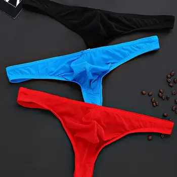 

Pure Color Soft Briefs Underpants Men Thong Shorts G-string Underwear L-xxl Dropshipping Sexy Lingerie A8M0