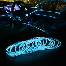 Автомобильный EL Wire светодиодный неоновый светодиодный светильник для BMW F10 F30 E60 Ford Focus 2 3 Fiesta Volkswagen Polo Passat B6