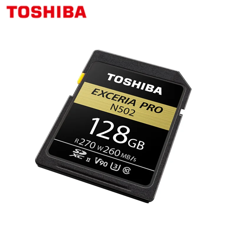 TOSHIBA SD карта 128 ГБ оригинальная SDXC U3 V90 C10 UHS-II карта памяти N502 EXCERIA PRO Max 270 МБ/с./с поддержка записи видео 8K