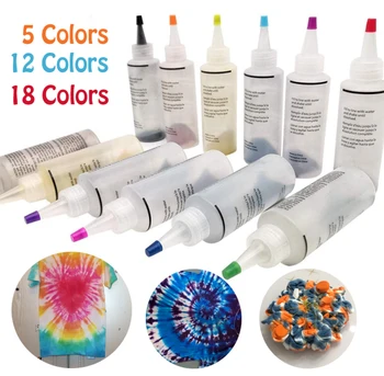 

5/12/18 Bottles Tie Dye Set Tulip Permanent One Step DIY Kits for Fabric Textile Craft Arts Clothes for Solo Dyes Projects Paint
