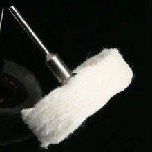 Roue en tissu blanc 3mm, tête de brosse, tige de meuleuse, accessoire de polissage, outil rotatif, tampon de polissage, Kit d'outils à main de haute qualité