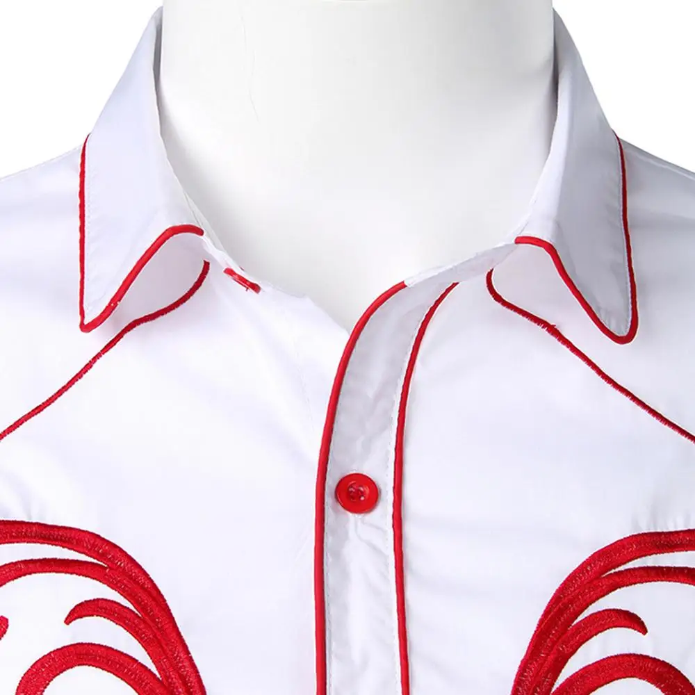Shirts Men's Autumn Winter Casual Embroidery Pullover Long Sleeved Shirt Top Blouse Harajuku Beach Top Streetwear Clothes