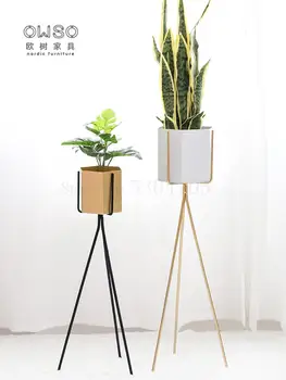 

Simple Modern Floor-standing European Wrought Iron Flower Stand Balcony Living Room Indoor Multi-function Floor Pot Rack