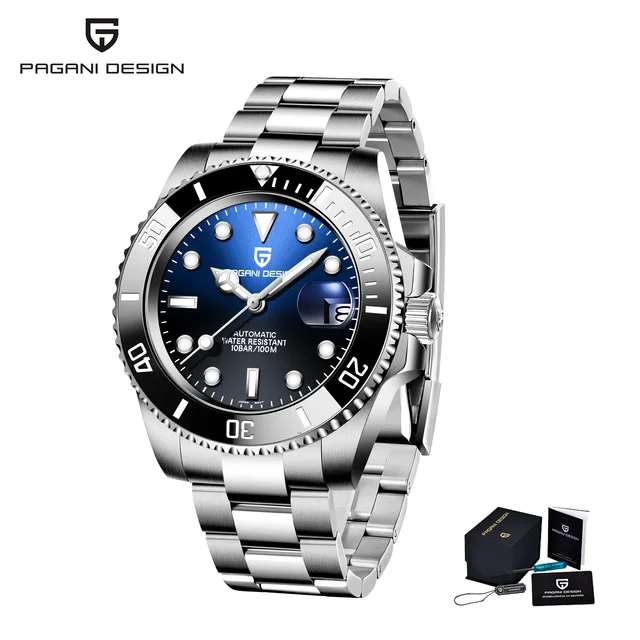 2021 PAGANI DESIGN New luxury Automatic Mechanical Watch Men's Stainless Steel Waterproof Precision Watch NH35 relogio masculino black