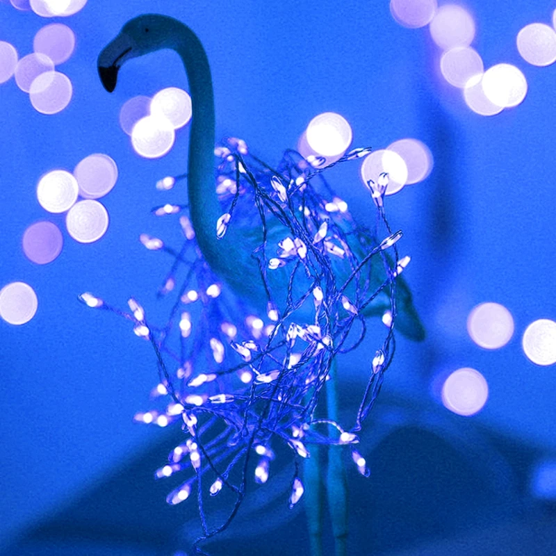 Открытый дистанционный светодиодный Сказочный гирлянда, работающий от аккумулятора, гирлянда для фейерверка, Рождественская гирлянда, домашние украшения для свадьбы - Испускаемый цвет: Blue