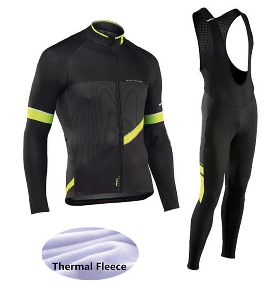 Cycling suit Pro Team NW Зимняя Теплая Флисовая велосипедная одежда для мужчин Northwave Джерси костюм для прогулок верховой езды на велосипеде MTB Одежда комбинезон комплект - Цвет: Cycling suit