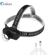 XPE светодиодный налобный фонарь с зарядкой от USB 18650, головной светильник, вспышка, светильник фонарь для кемпинга, походов, ночной рыбалки, светильник на голову