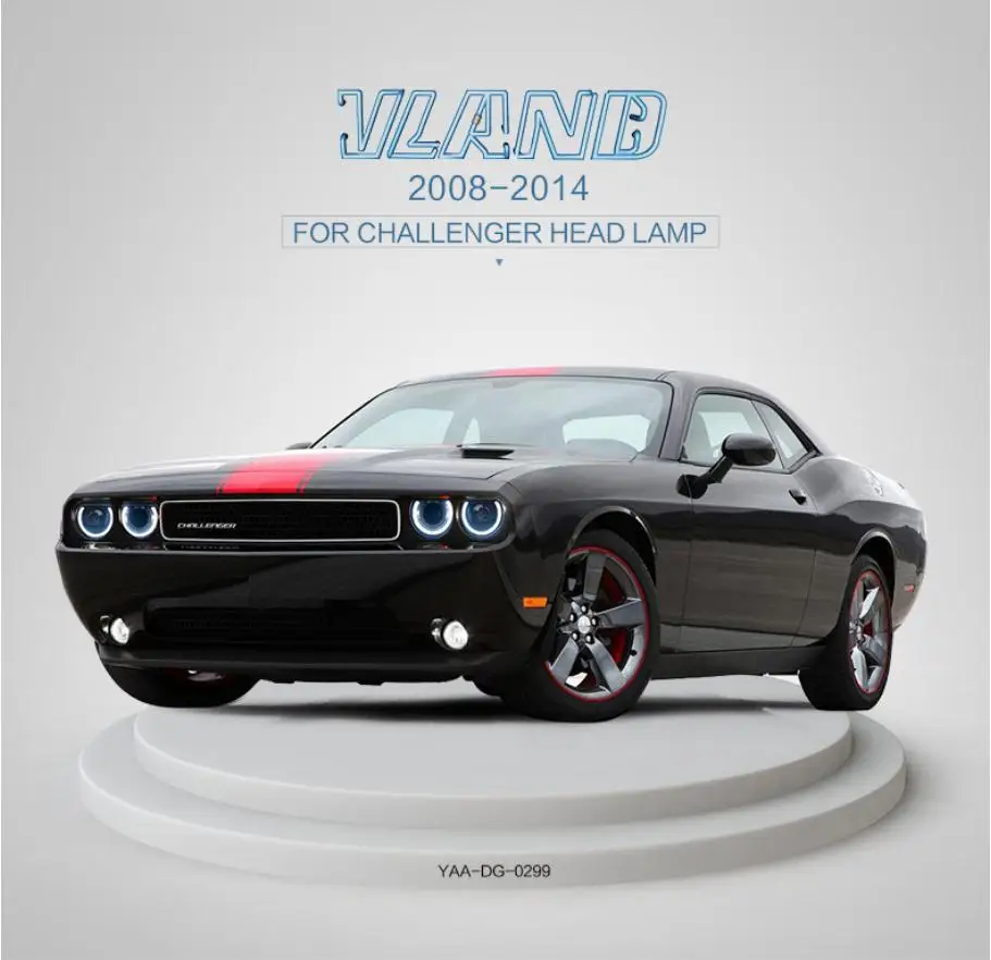 Vland стайлинга автомобилей фары для Challenger светодиодный налобный фонарь 2008 2009 2010 2012 2013 с движущимися сигнал+ plug and play+ дневные ходовые огни