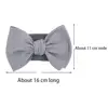 Solid Big Bow Topknot Headband for Baby Girls Elastic Nylon Hair Bands Handmade Newborn Fashion Turban Headwraps Accessories 2