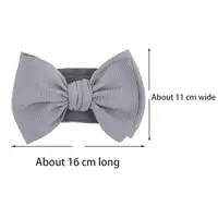 Solid Big Bow Topknot Headband for Baby Girls Elastic Nylon Hair Bands Handmade Newborn Fashion Turban Headwraps Accessories 2