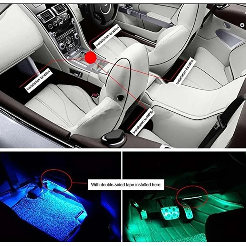 Светодиодная лента автомобильный светильник с дистанционным управлением USB RGB внутренняя атмосферная лампа 5050 гибкий автомобильный светодиодный декоративный светильник s