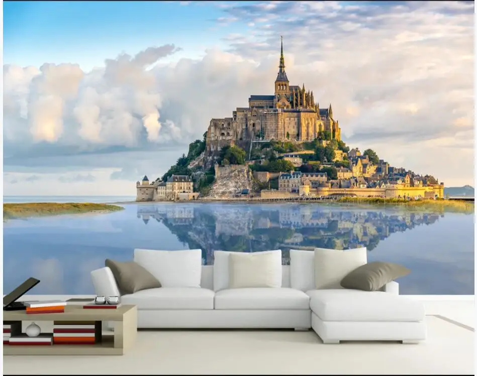 

WDBH Custom photo 3d room wallpaper European architectural ancient castle home decor 3d wall murals wallpaper for walls 3 d