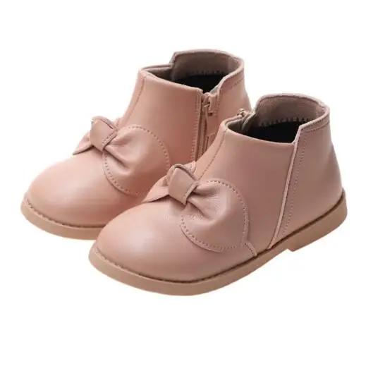 

Autumn Winter new girls bow Boots children's non-slip Princess shoes side zipper breathable Kids boots