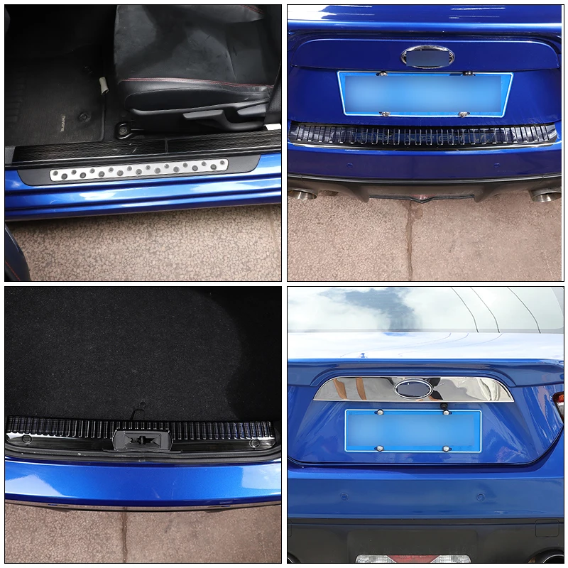 

For 12-20 Toyota 86/Subaru BRZ Stainless Steel Rear External& Built-In Guard Plate, Door Threshold Striip,Tailgate DecorateTrim