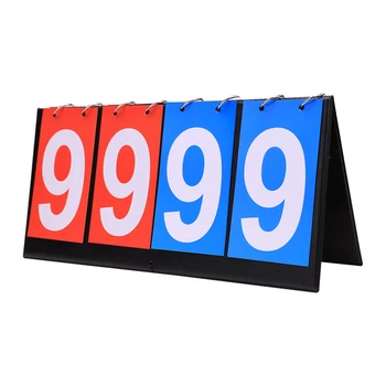 

Flip Scoreboard Football Foldable Double-sided Badminton Count Down Portable Basketball Competitions Manual 4 Digit Team Sport