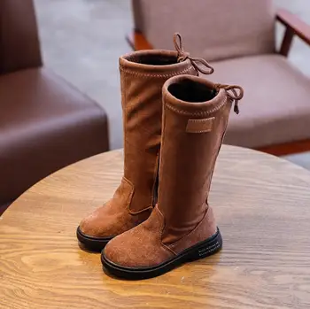 

2020 Autumn Winter Kids Boots For Girls Fashion Cool Rubber Boots Knee-high Children's Motorcycle Boots Long Boots Martin Boots