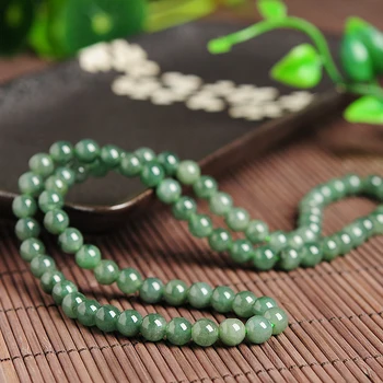 

Oil yu Bead Necklace Burmese yu 6MM round bead Beaded Necklace Women's Section