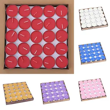 

50Pcs/set Smokeless Scented Candles Birthday Pendulum Scented Small Round Wax Candles Candles Wholesale Aromatherapy G7V4