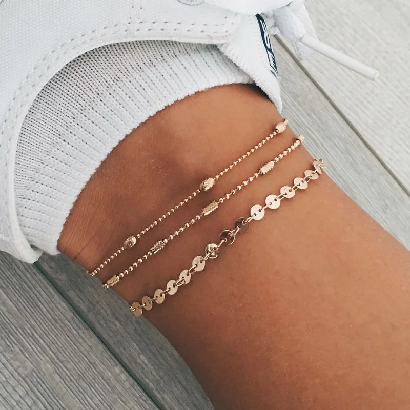 XIYANIKE Bohemian Multilayer Beads Anklets For Women Fashion Sequins Anklet Bracelet On Leg Summer Beach Anklet Set Female Foot XIYANIKE Bohemian Multilayer Beads Anklets For Women Fashion Sequins Anklet Bracelet On Leg Summer Beach Anklet Set Female Foot