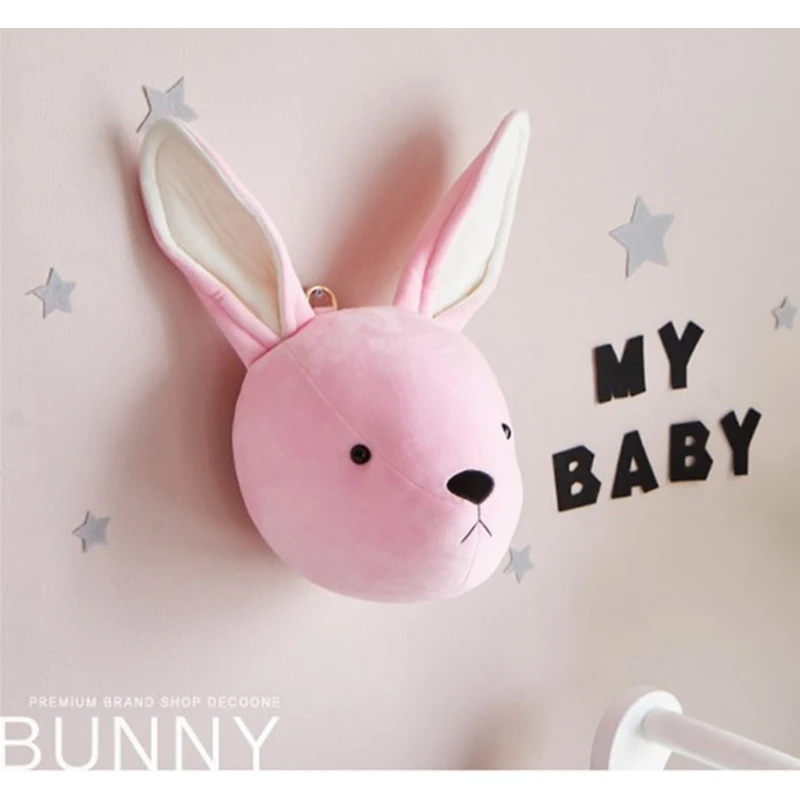 Rabbit Висячий орнамент детская комната Единорог слон игрушка-кролик плюшевые игрушки голова декорация декор для стен День рождения Свадьба Подарок - Цвет: Rabbit