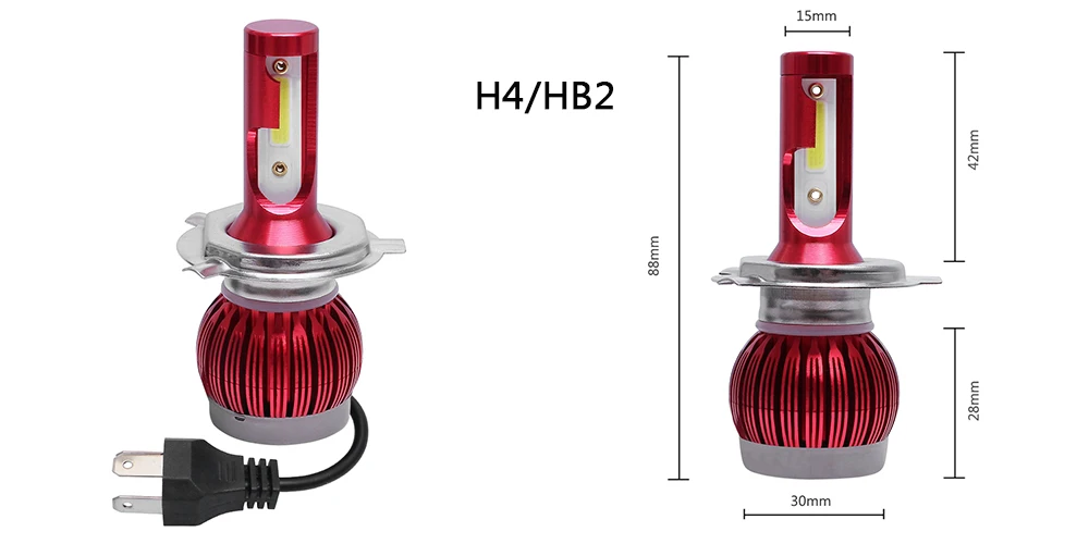 Stone Banks Car LED Headlight H1 H3 H7 H8 H11 H16 9005 HB3 9006 HB4 9012 HIR2 H4 9004 9007 HB5 H13 Auto Head Lamp Bulb Fog Light