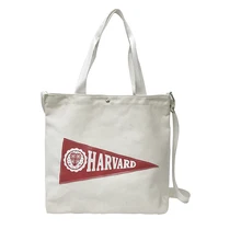 LJL-холщовая большая сумка женская печатная Портативная Сумка-тоут тканевая сумка на одно плечо диагональная посылка