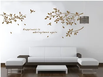 

Black/brown/white Birds on Branches creative wall decal ZooYoo8118 decorative adesivo de parede removable vinyl wall sticker