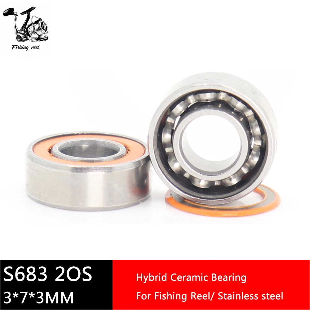 S683 2RS CB подшипники рыболовной катушки ABEC-7 3*7*3 мм (2 шт.) из нержавеющей стали